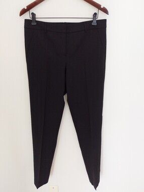 Judith & Charles Black Giverny B Stretch Wool Tailored Slim Trousers Size 8